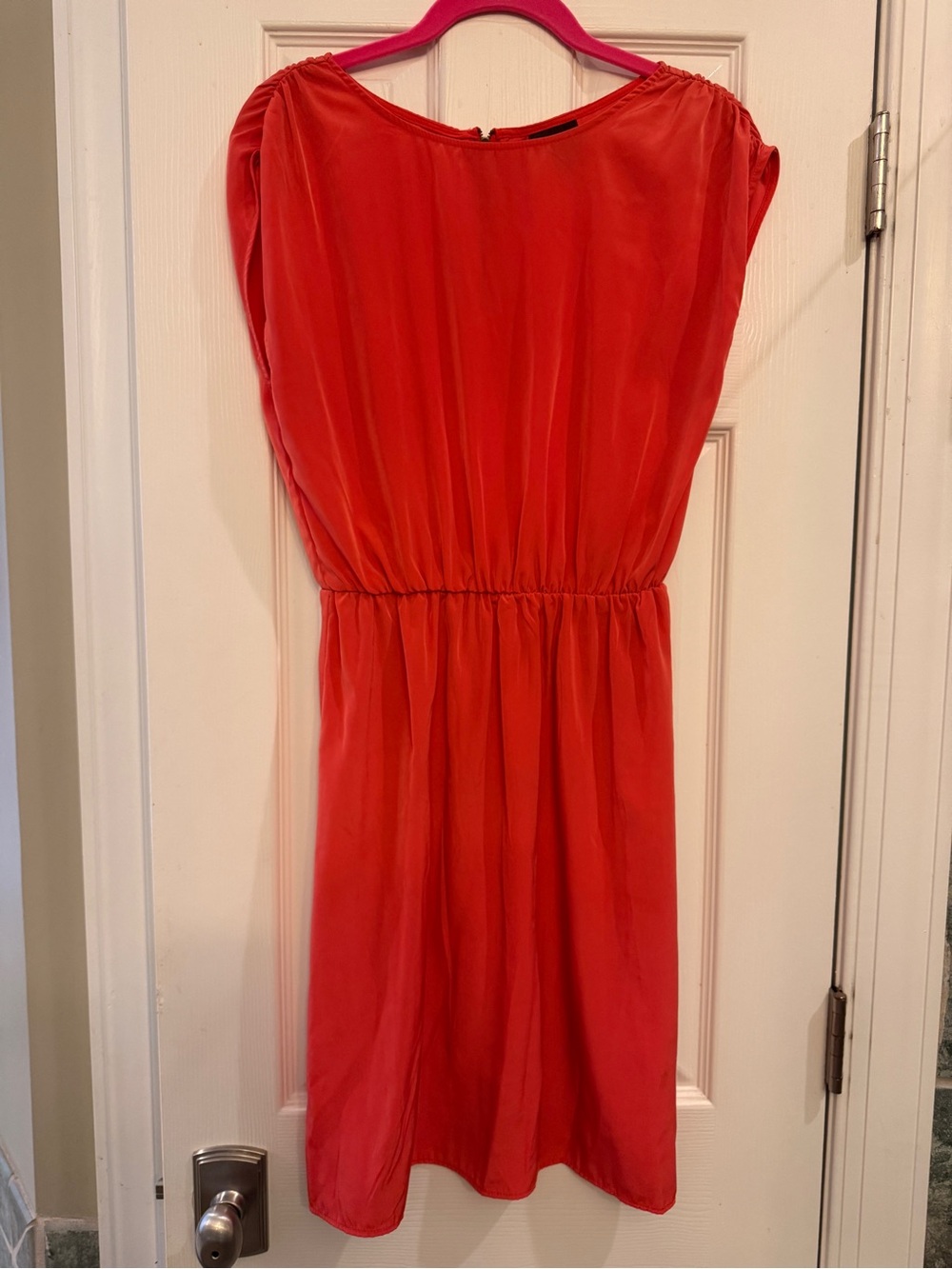 Women’s Orange Elastic-Waist Dress